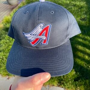 Vintage Anaheim Angels Logo Cap Navy Adjustable MLB Authentic 90s Snapback